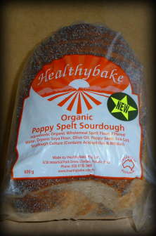 healthybake poppy spelt sourdough bread