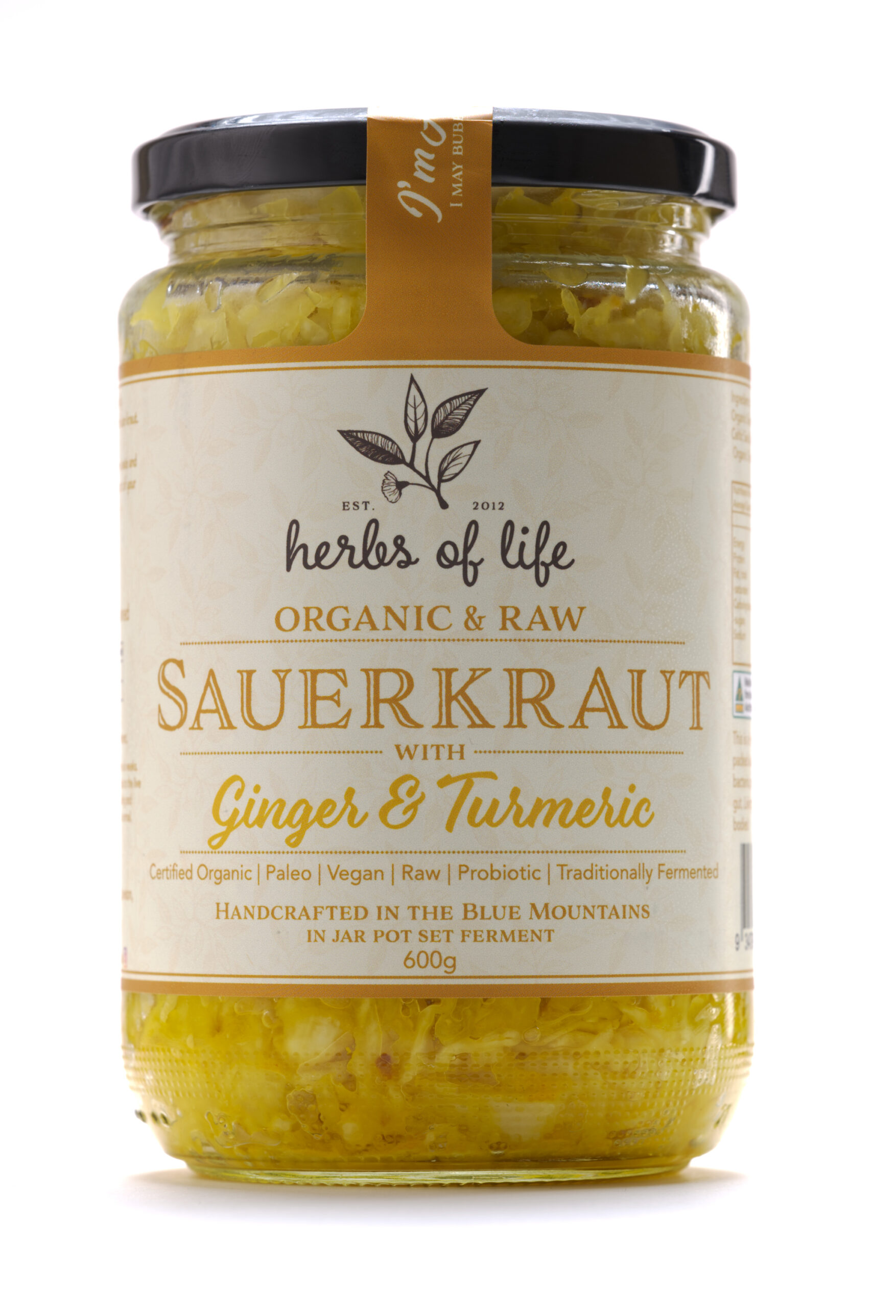 Herbs of Life Organic Sauerkraut Turmeric & Ginger