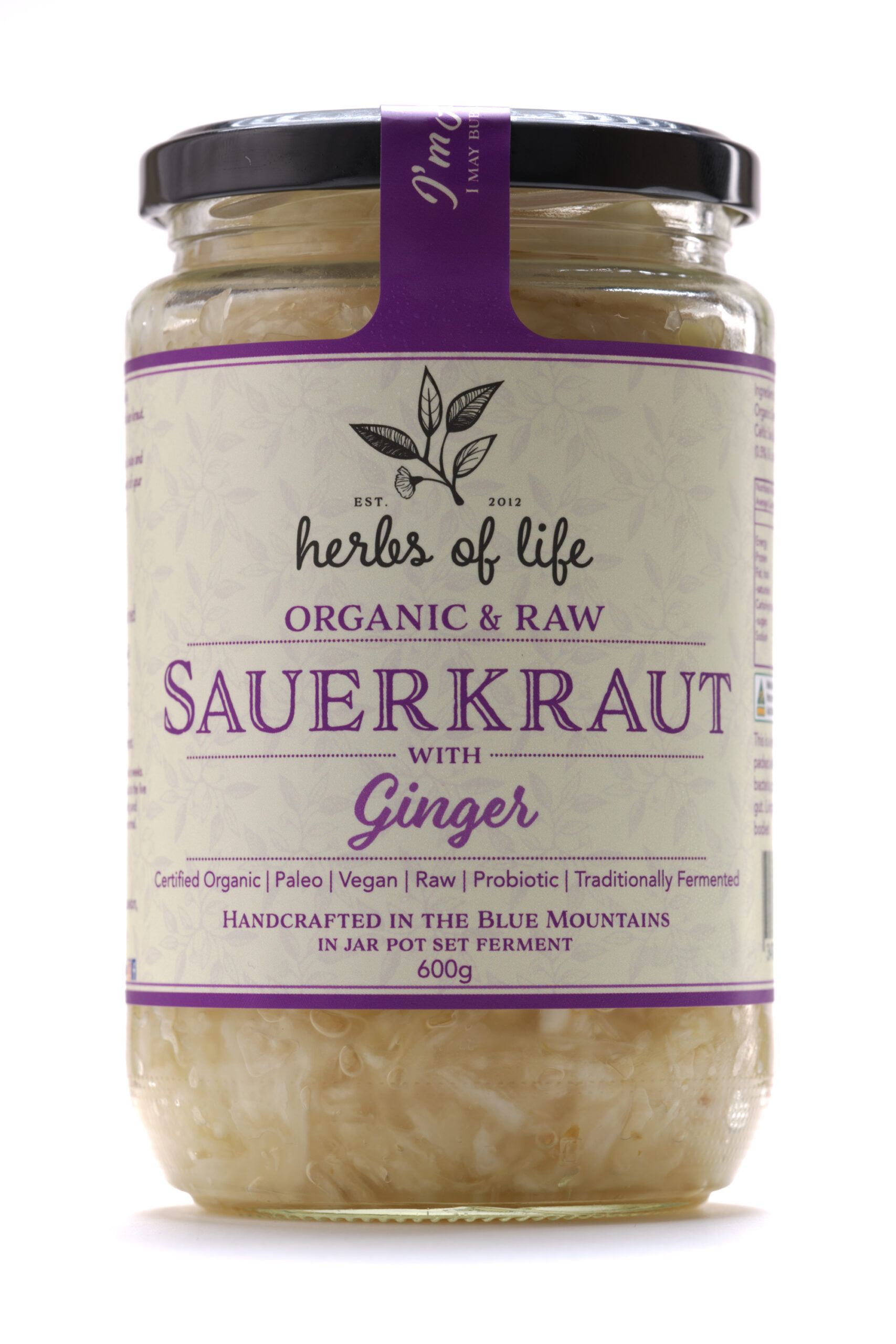 Herbs of Life Organic Sauerkraut Ginger