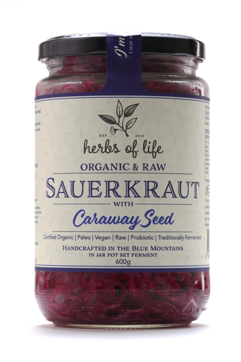 Herbs of Life Organic Sauerkraut Red Cabbage & Caraway